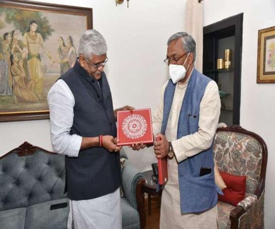 मुख्यमंत्री त्रिवेंद्र सिंह रावत ने केंद्रीय जलशक्ति मंत्री गजेंद्र सिंह शेखावत से की मुलाकात