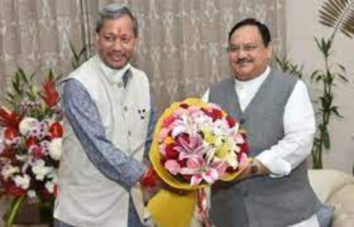 मुख्यमंत्री तीरथ सिंह रावत ने नई दिल्ली में भाजपा के राष्ट्रीय अध्यक्ष जेपी नड्डा से की भेंट, आधा घंटा चली मुलाकात