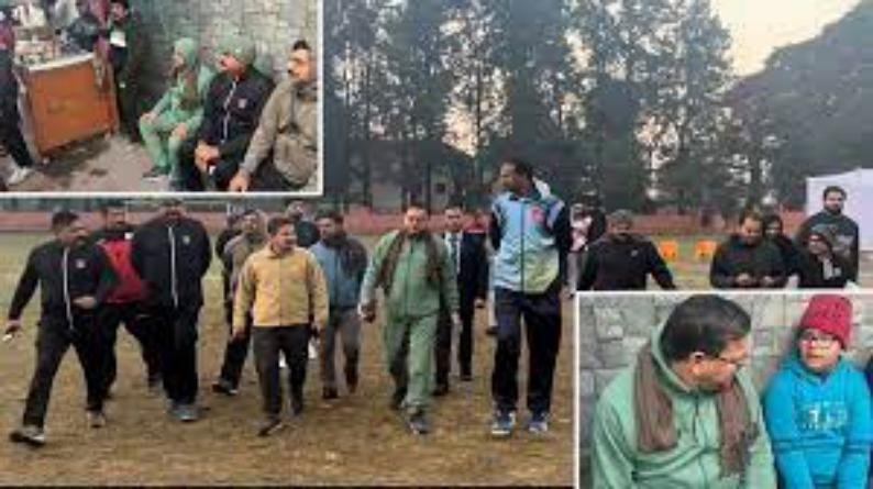 मुख्यमंत्री धामी ने खिलाड़ियों के साथ जॉगिग की और टी स्टॉल पर चाय पीने पहुंच गए