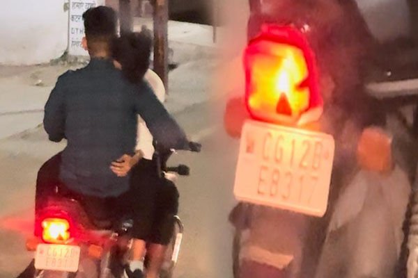 बिलासपुर में कपल का जानलेवा स्टंट: बाइक की टंकी में गर्लफ़्रेंड को बिठाया, फिर लिपटकर सड़कों में दौड़ाता रहा गाड़ी….