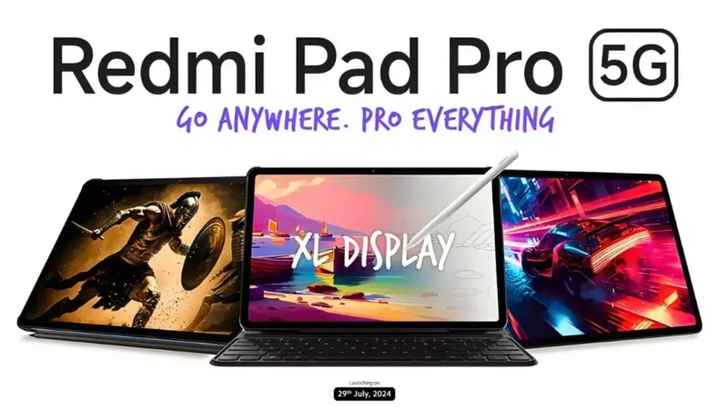Redmi Pad Pro 5G: 12.1 इंच की बड़ी स्क्रीन और स्नैपड्रैगन 7s जेन 2 प्रोसेसर के साथ 29 जुलाई 2024 को भारत में होगा लॉन्च…