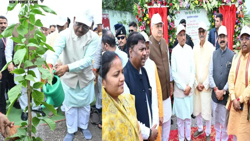 CM विष्णुदेव ने लगाया बेल का पौधा, विधानसभा में विधानसभा अध्यक्ष, नेता प्रतिपक्ष और मंत्रियों ने भी किया वृक्षारोपण