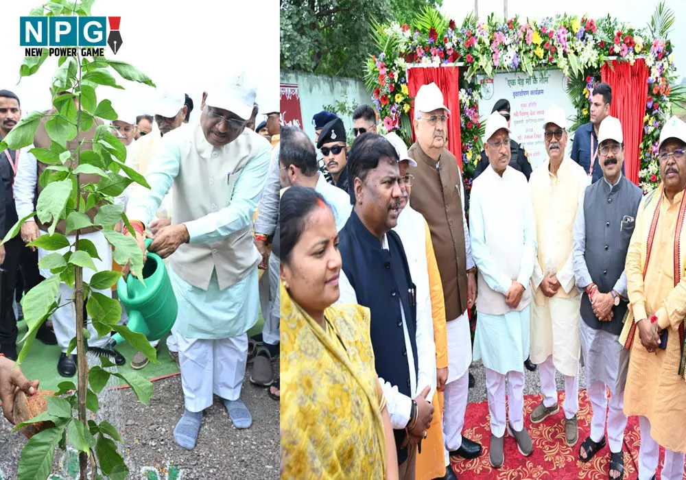 CM विष्णुदेव ने लगाया बेल का पौधा, विधानसभा में विधानसभा अध्यक्ष, नेता प्रतिपक्ष और मंत्रियों ने भी किया वृक्षारोपण