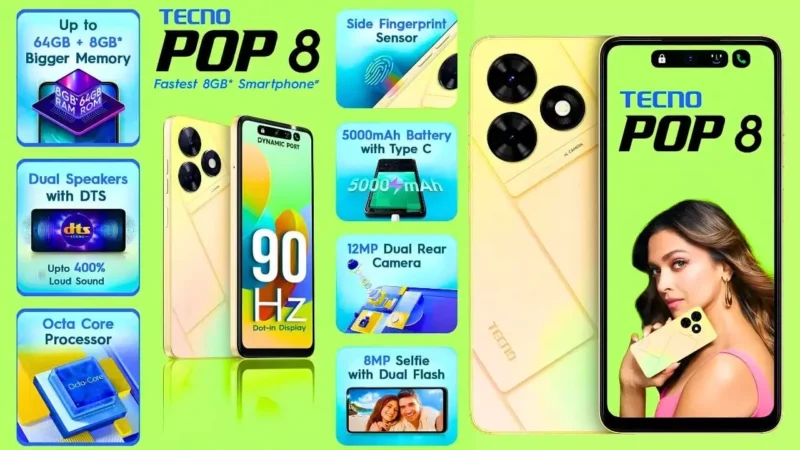 Tecno Pop 8: 6 हजार से कम में 8GB रैम और धांसू फीचर्स, ग्रेट फ्रीडम फेस्टिवल सेल 2024 में कीमत और भी कम!…