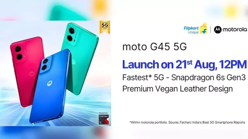 Moto G45 5G: धांसू फीचर्स के साथ 21 अगस्त 2024 को भारत में होगा लॉन्च, जानें इसकी पुरी डिटेल्स…
