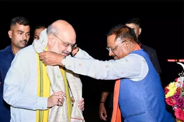 Amit Shah's visit to Chhattisgarh:चंपारण के लिए रवाना हुए अमित शाह: दोपहर में शुरू होगा बैठकों का दौर…