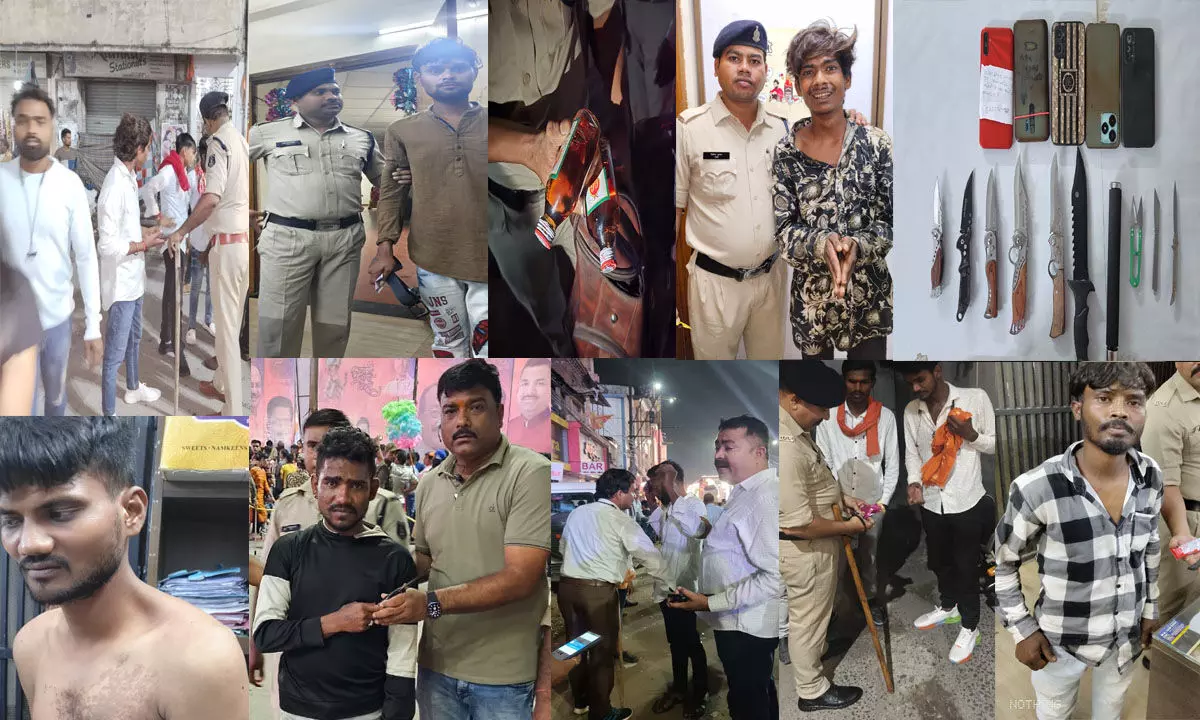 Raipur News: गणेश विसर्जन झांकी में चाकू, ब्लेड, कैंची लेकर पहुंचे थे 60 बदमाश, बड़ी घटना को अंजाम देने से पहले पुलिस ने किया गिरफ्तार…