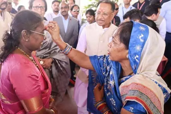 President's visit to Chhattisgarh: नए सीएम हाउस में राष्ट्रपति का कौशल्या साय ने किया आत्मीय स्वागत