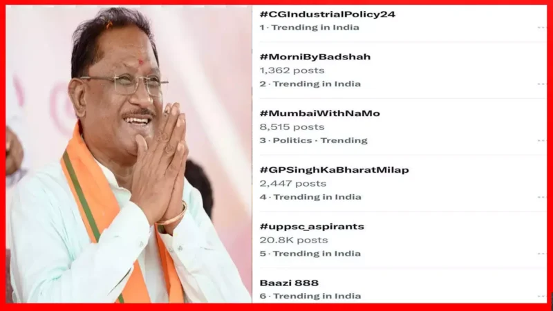 एक्स पर देश में पहले नंबर पर ट्रेंड करते रहा छत्तीसगढ़ औद्योगिक नीति 2024, मुख्यमंत्री ने किया था नयी “छत्तीसगढ़ औद्योगिक नीति 2024-30” का विमोचन