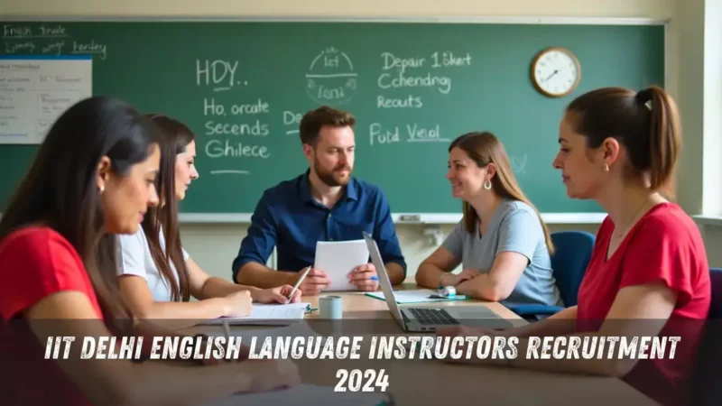 IIT Delhi English Language Instructors Recruitment 2024: IIT दिल्ली में निकली अंग्रेजी टीचर के लिए नौकरी, ₹75,000 सैलरी! जल्दी करें आवेदन