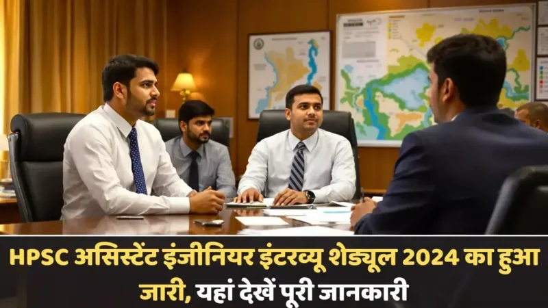HPSC असिस्टेंट इंजीनियर इंटरव्यू शेड्यूल 2024 का हुआ जारी, यहां देखें पूरी जानकारी