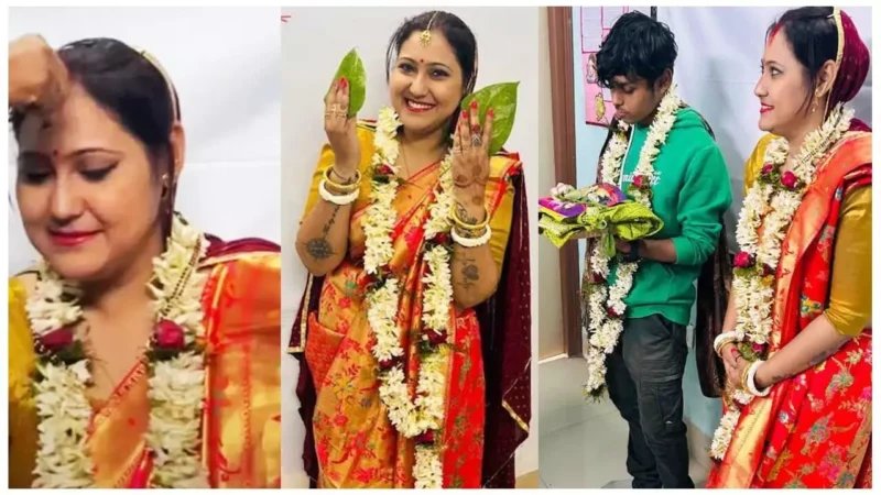 Professor-Student Marriage Video: शादी का मंडप बन क्लासरूम: फर्स्ट ईयर के छात्र से महिला प्रोफेसर ने रचाई शादी, सिंदूरदान-जयमाला की तस्वीर हुई वायरल…