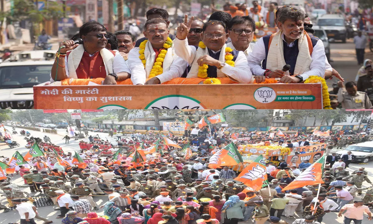 जगदलपुर में मुख्यमंत्री विष्णु देव साय का ऐतिहासिक रोड शो, बोले-ट्रिपल इंजन की सरकार में होगा बड़ी तेजी से विकास