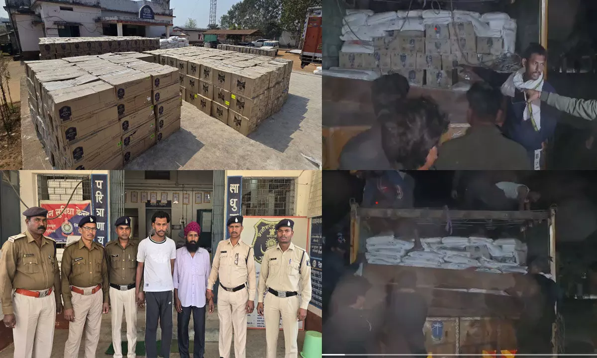 Jashpur News: पुष्पा स्टाइल में शराब तस्करी, पुलिस ने तीन करोड़ की शराब पकड़ी, सीमेंट बोरियों के नीचे छुपाकर ले जा रहे थे बिहार