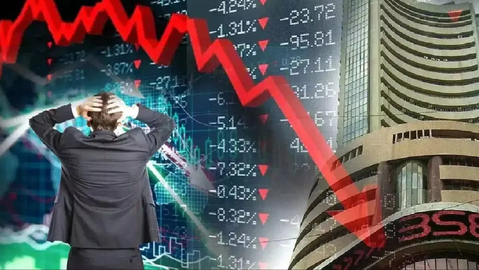 Stock Market Crash: निवेशकों के 7 लाख करोड़ रुपये डूबे! सेंसेक्स 940 अंक गिरा, निफ्टी 22300 के नीचे