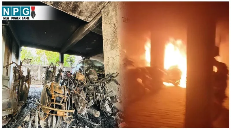 Bilaspur News: अपार्टमेंट की पार्किंग में लगी आग, 10 बाइक जलकर खाक, घटना का VIDEO आया सामने…