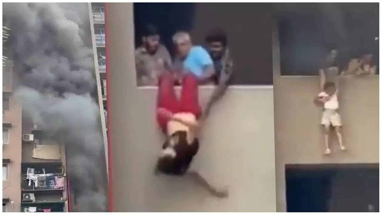 Ahmedabad Building Fire Video: अपार्टमेंट में लगी आग, जान बचाने के लिए महिला सहित बालकनी से कूदते दिखे 20 लोग…